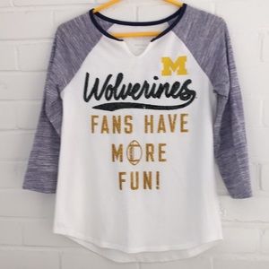 Justice ~ UofM Long-Sleeve Football T-Shirt